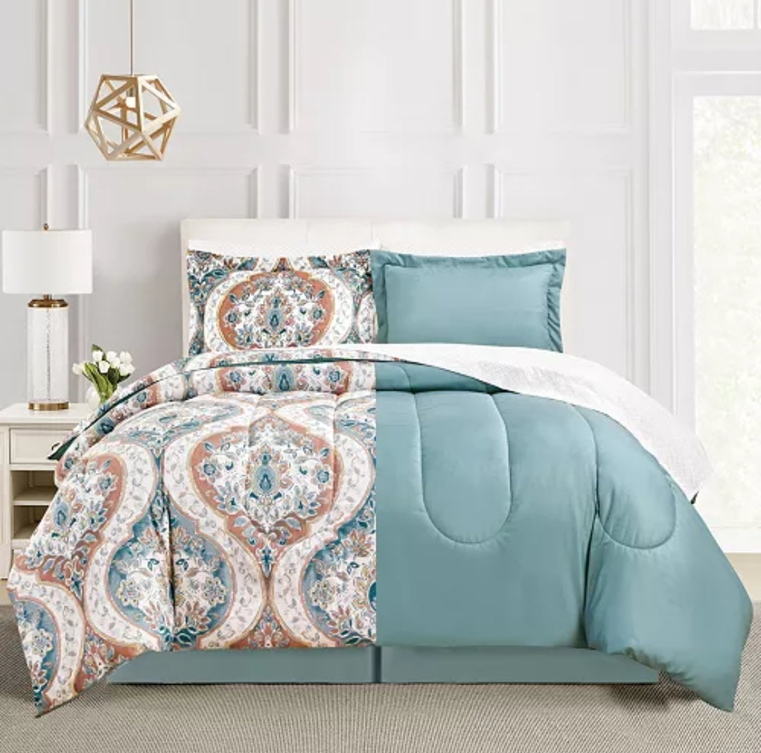 Manhattan Heights
Marcello Reversible Comforter Set, Multicolor, 6 Piezas, Twin