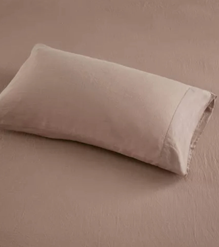 Madison Park Sheet Set 55% Cotton 45% Linen, Café, 4 Piezas, Full