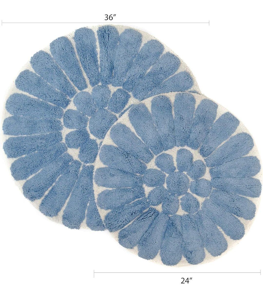 Chesapeake Bursting Flower Round Bath Rug Off White Blue 24" 30"
Bath Rug, Set de 2 Alfombras, Azul