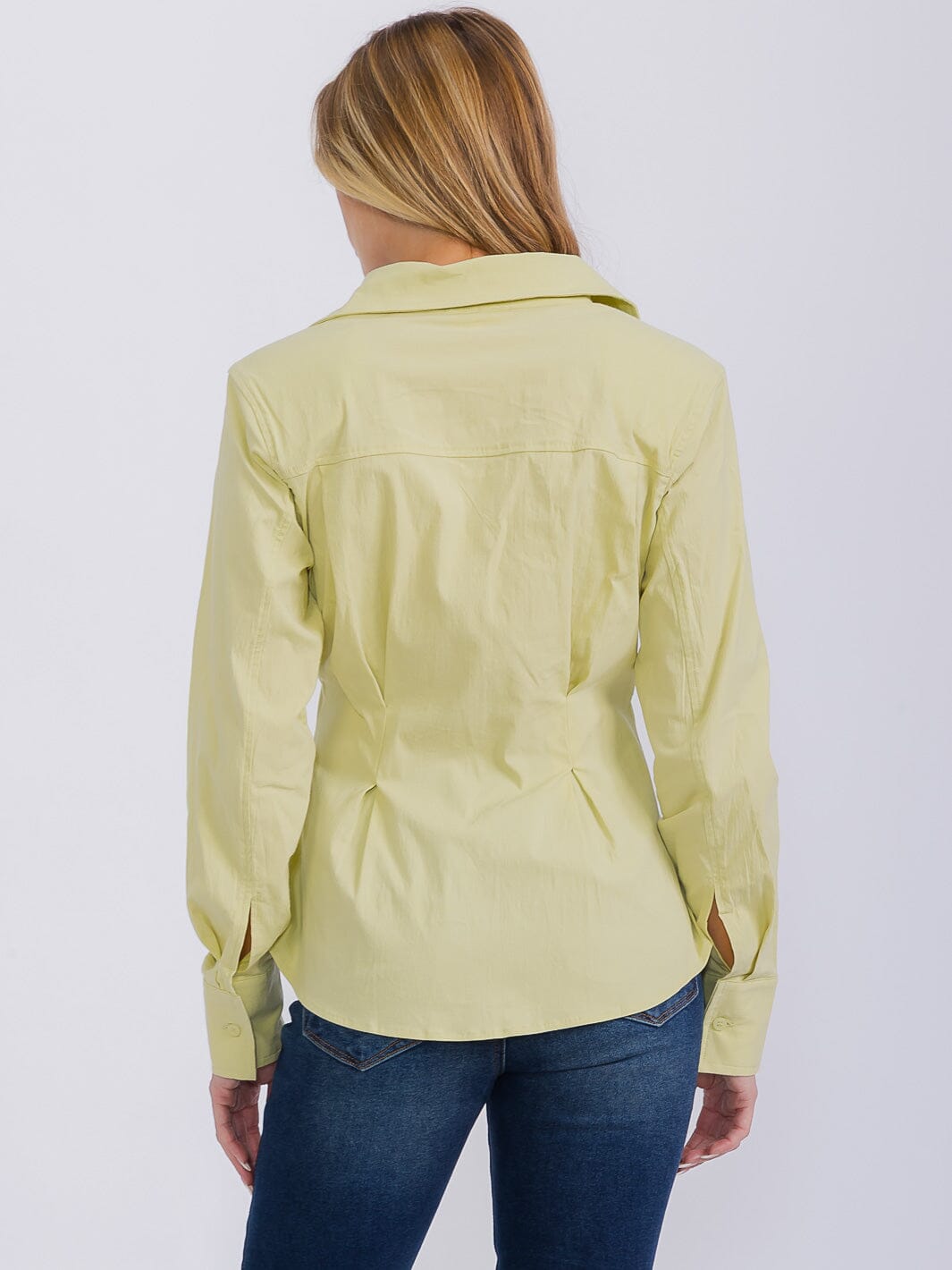 Camisa Amarilla de Botones Manga Larga