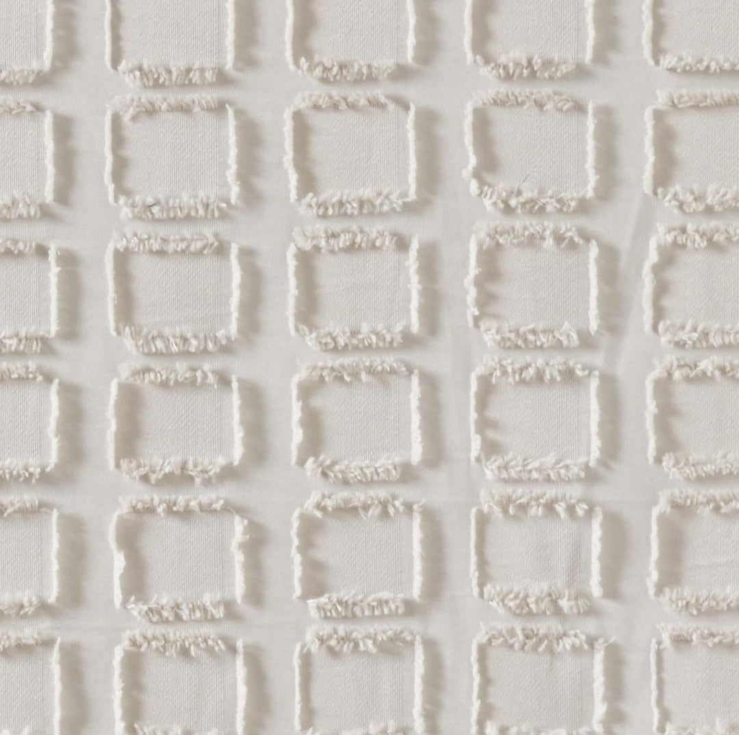 Madison Park Metro Bathroom Shower, Textured Woven Clipped Design Modern Mid-Century Privacy Bath Fabric Curtains, 72"x72" Sand (Color Arena), 1 Cortina de Baño
