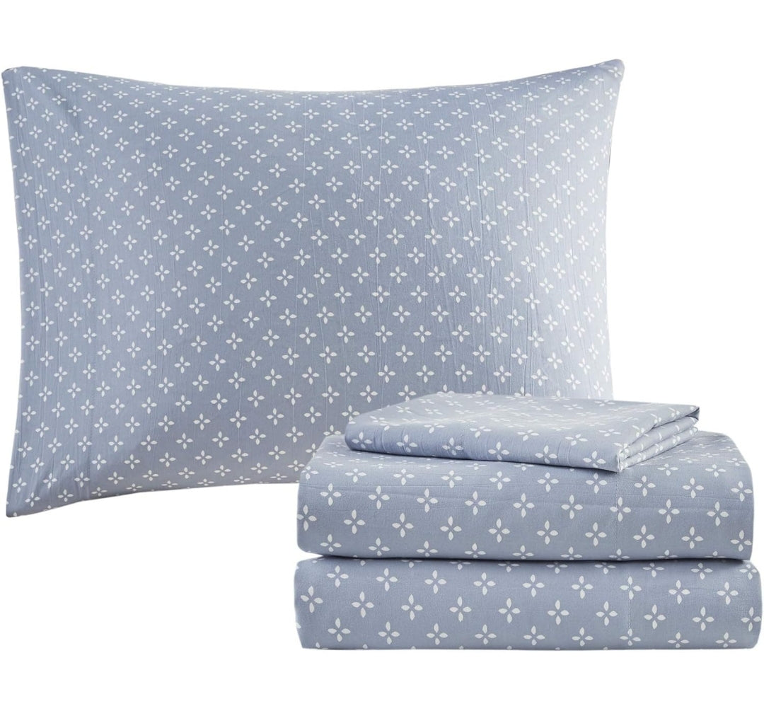 Madison Park Essentials Reversible Comforter Modern Botanical Print 104"x92", Azul, 8 Piezas, King