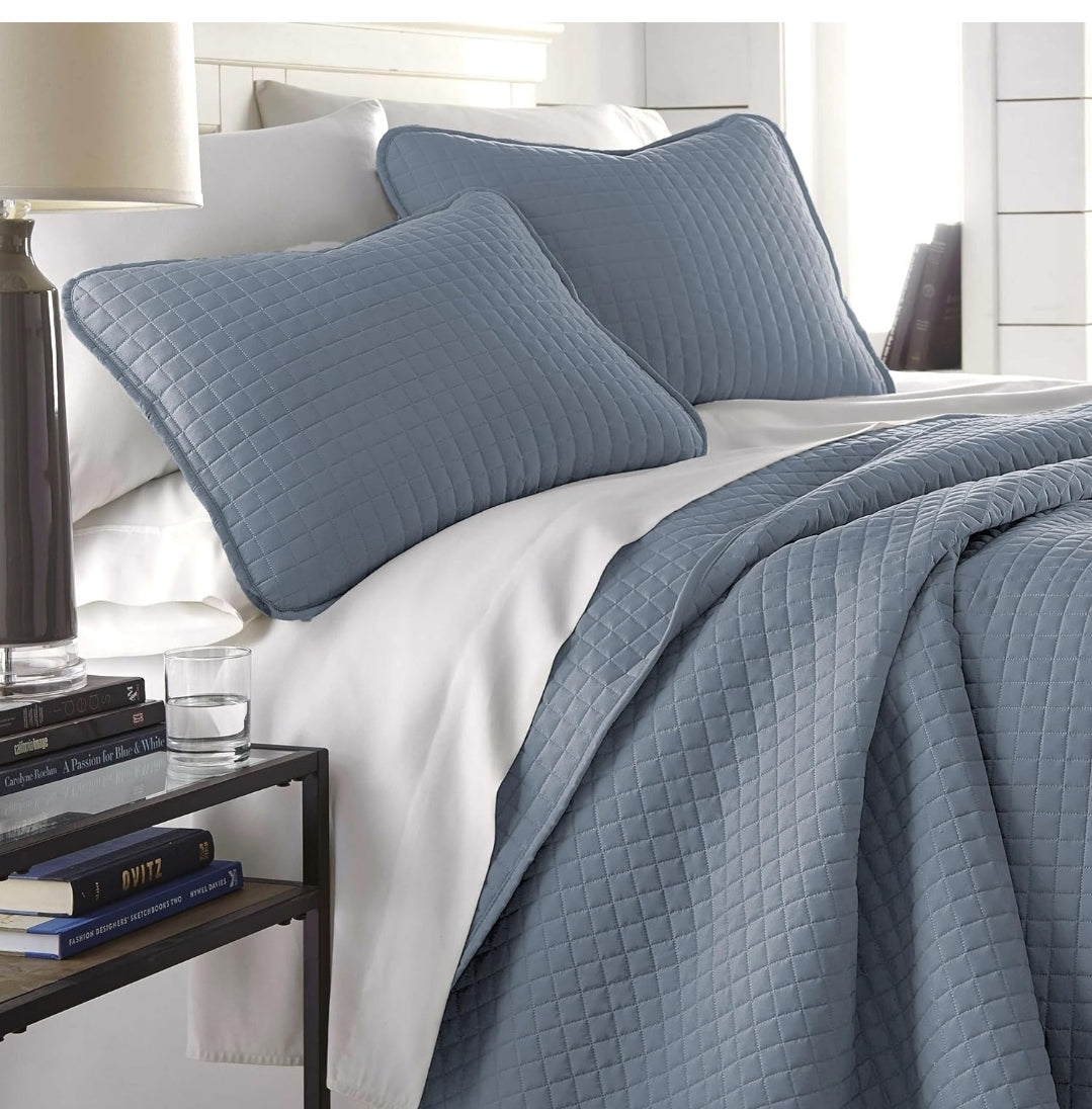 Southshore Fine Living, Inc. Oversized Quilt Set Soft Microfiber, 2 Piezas, Gris Oscuro, Twin