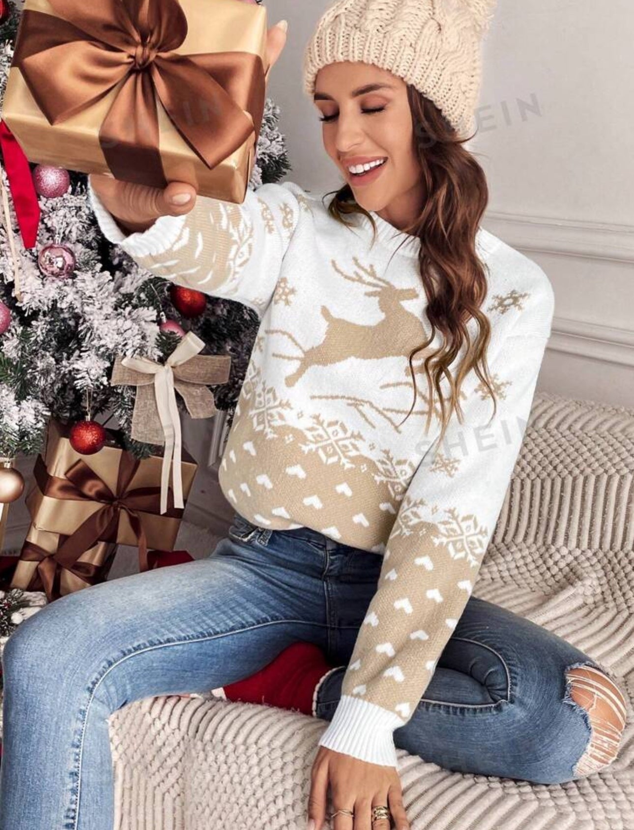 Suéteres, pijamas y pantuflas de Navidad