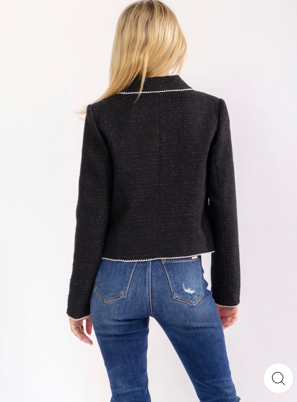 Blazer negro manga larga