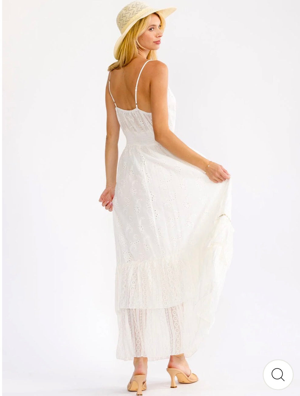 Vestido maxi blanco tipo crochet