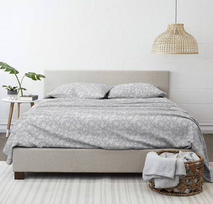 iEnjoy Home Hotel Collection Premium Ultra Soft Rose Gray Pattern 4 Piece Bed Sheet Set Cal KING: 2 pillowcases, 1 fitted sheet and 1 flat sheet