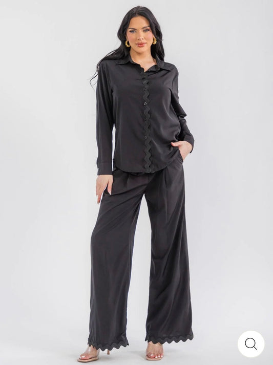 Conjunto negro manga larga