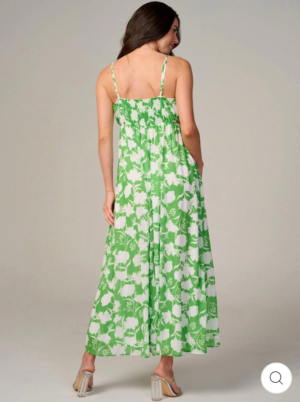 Vestido verde maxi de tirantes