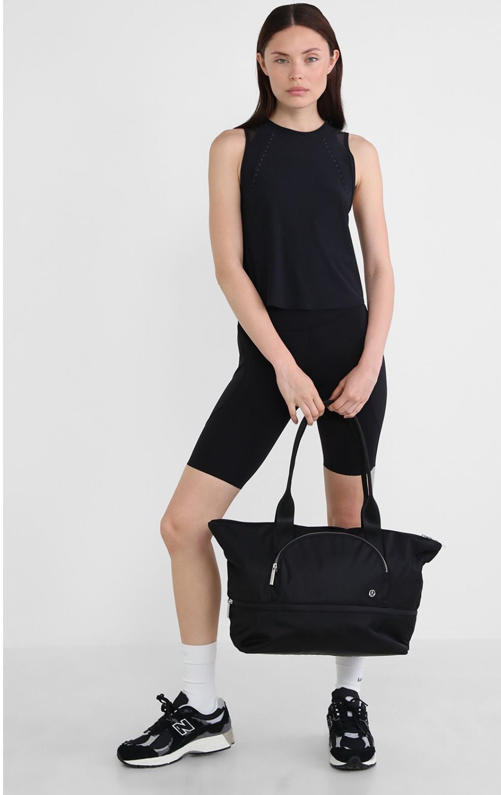 Black sculpt cropped tank