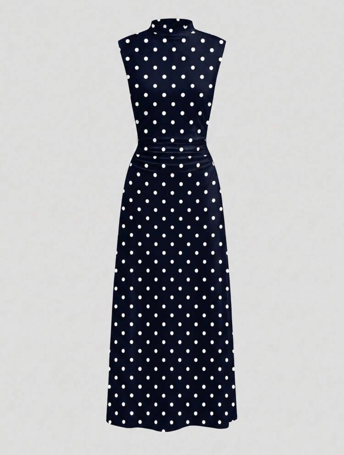 Vestido azul marino polka dot