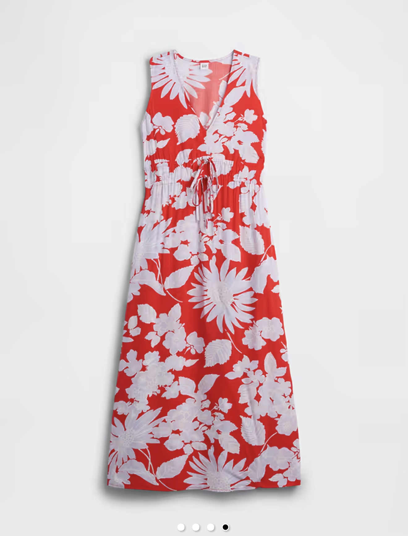 Vestido Riviera Floral rojo y celeste