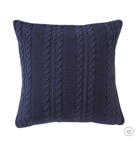 Dublin Square Throw Pillow Navy VCNY 18”x18”