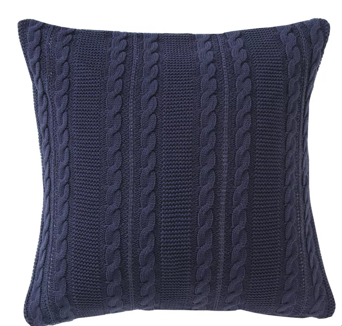 Dublin Square Throw Pillow Navy VCNY 18”x18”