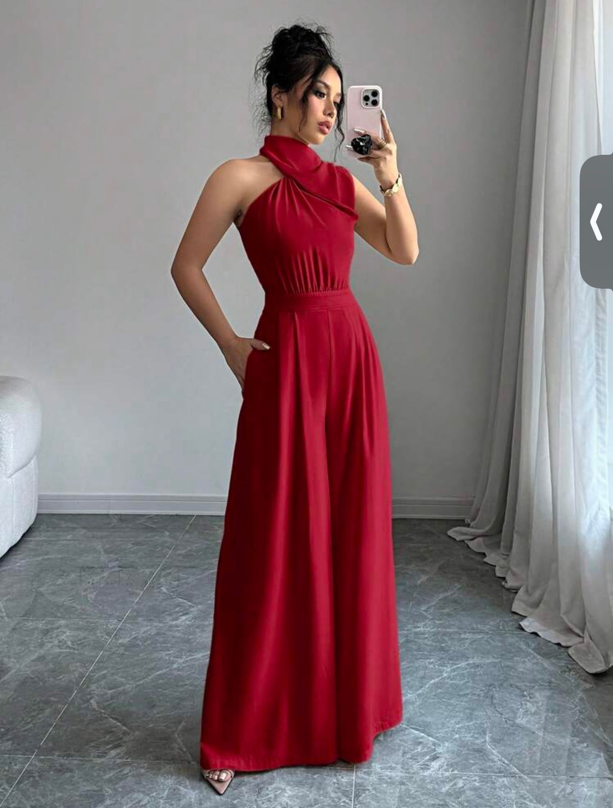 Jumpsuit rojo shoulder off