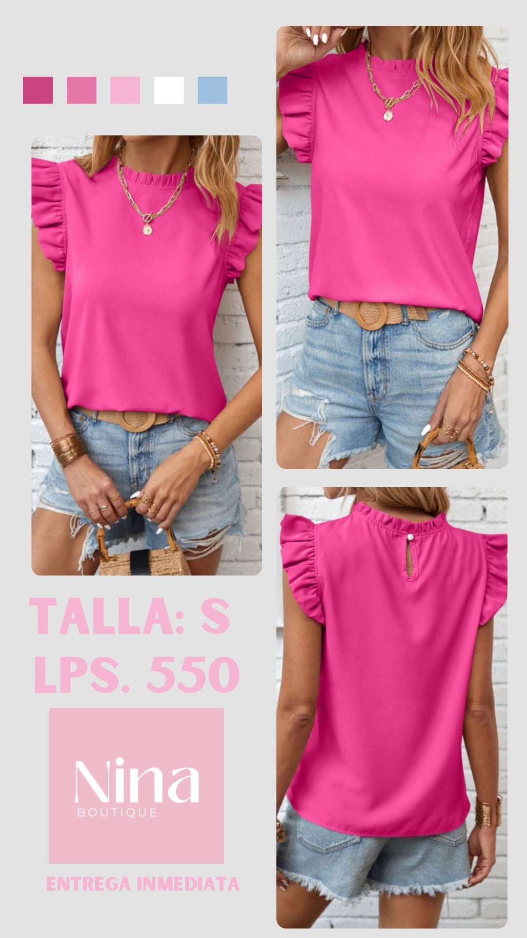 Camisa rosada manga corta