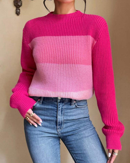 Suéter rosado 3 tonos