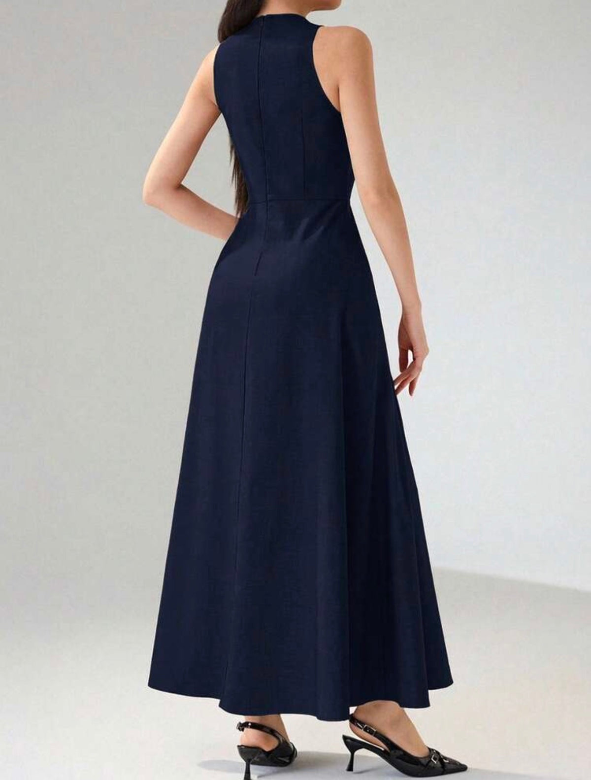 Vestido azul marino elegante largo