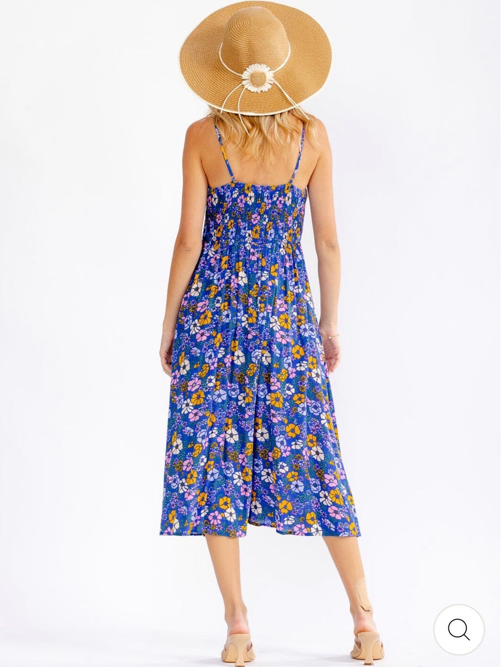 Vestido azul floral MIDI