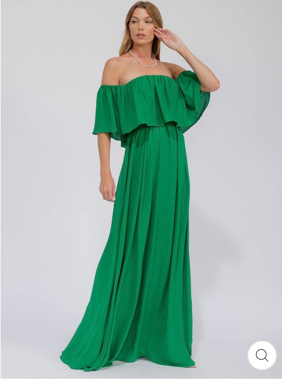 Vestido verde shoulder off