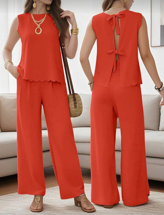 Conjunto anaranjado con lazo