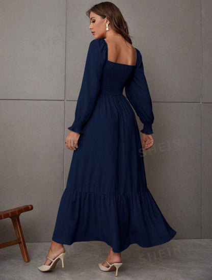 Vestido largo con elastico en la parte superior