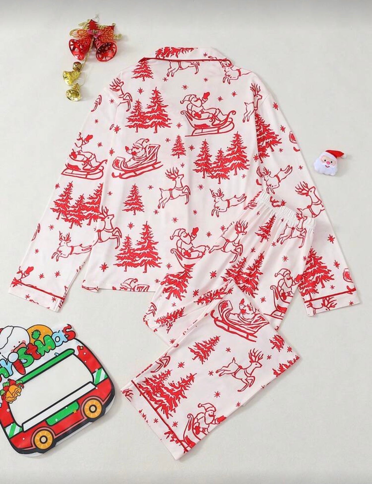 Pijama de Navidad blanca y roja