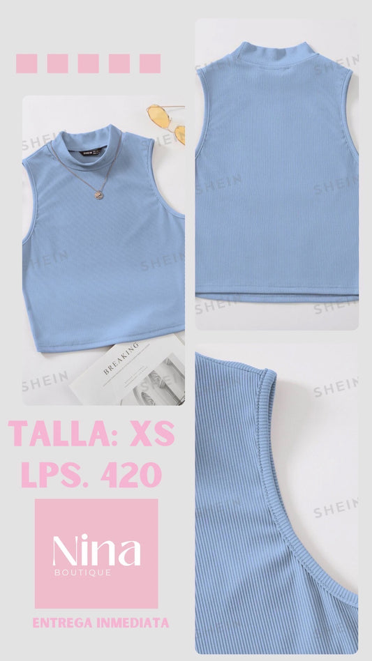 Top azul celeste