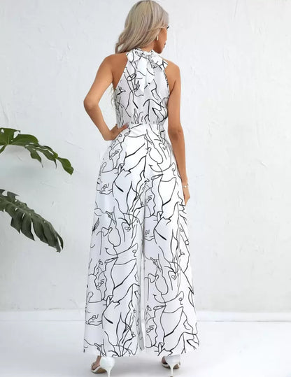 Jumpsuit blanco líneas negras