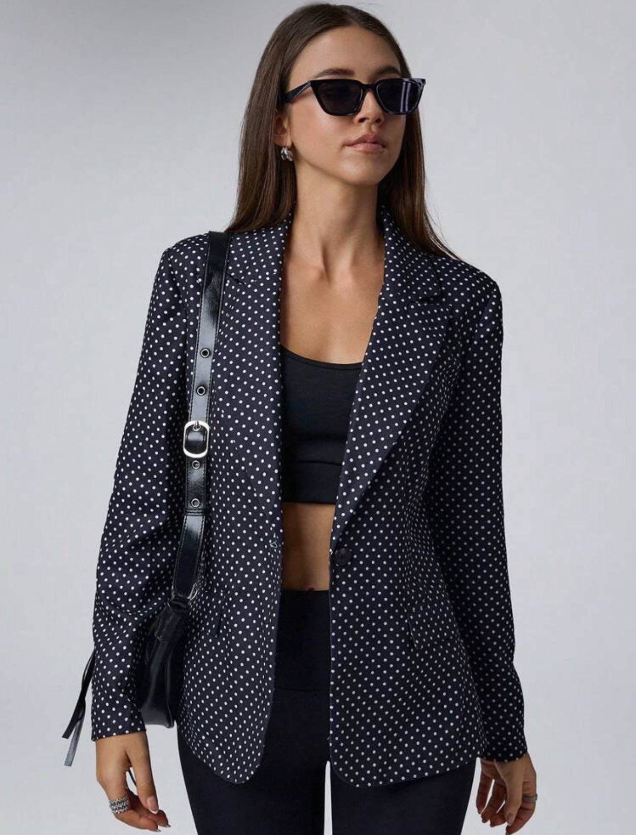 Blazer lunares blancos