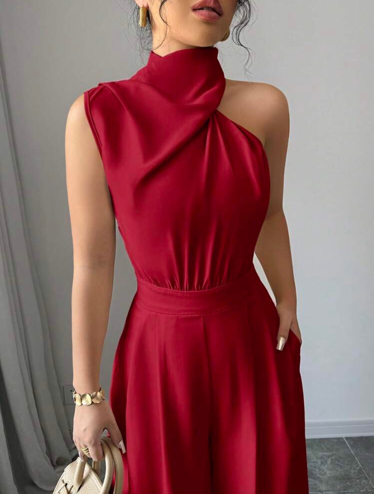 Jumpsuit rojo shoulder off