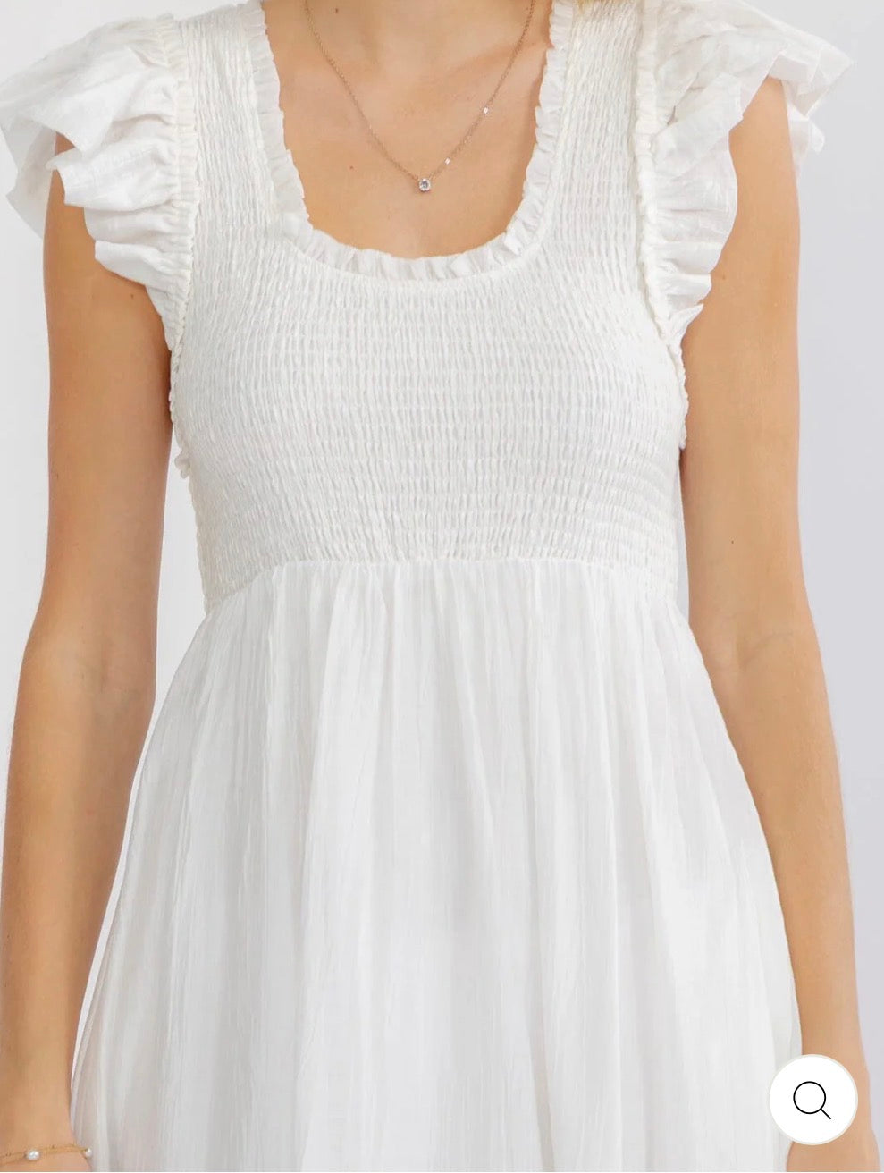 Vestido blanco maxi cuello U