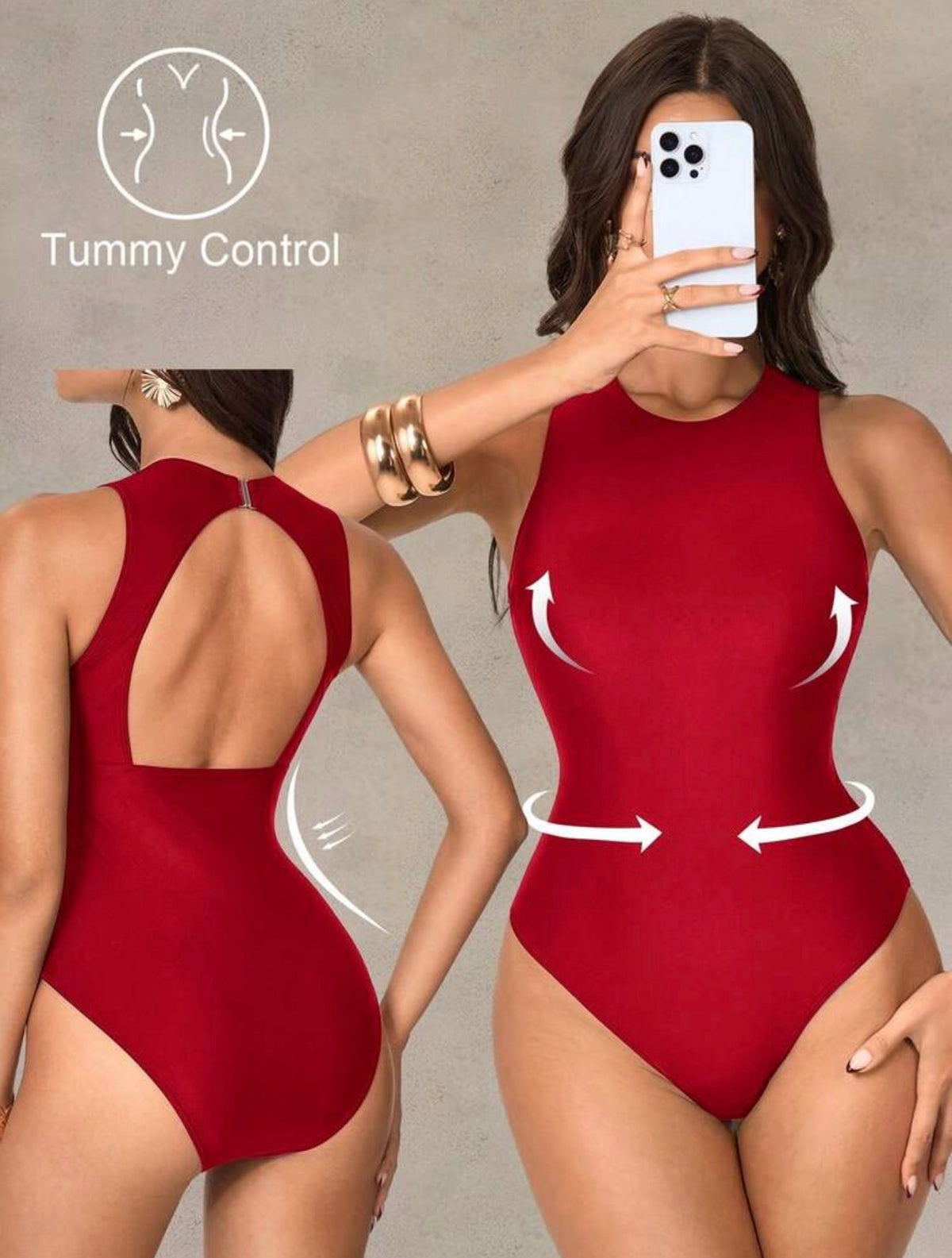 Traje de baño una pieza control abdominal