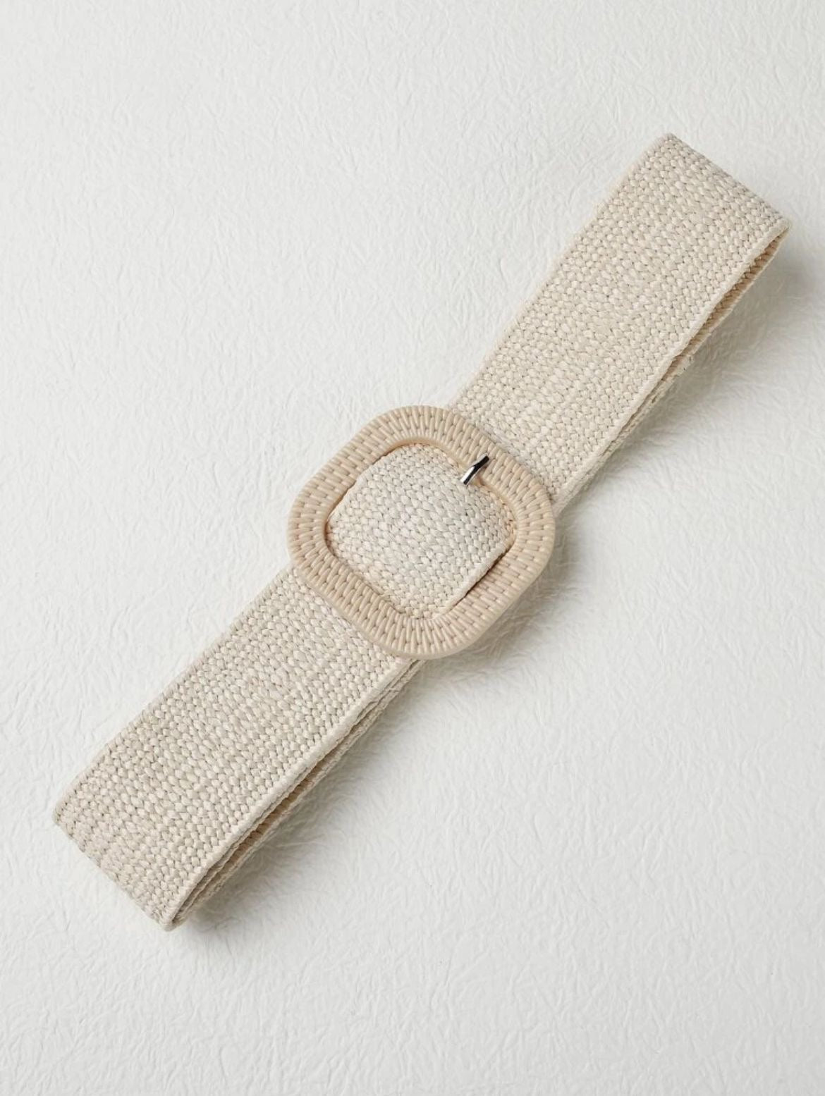 Faja beige clara hebilla cuadrada