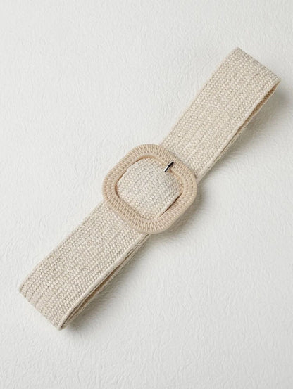 Faja beige clara hebilla cuadrada