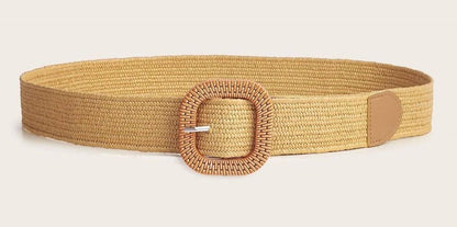 Faja beige oscura hebilla cuadrada