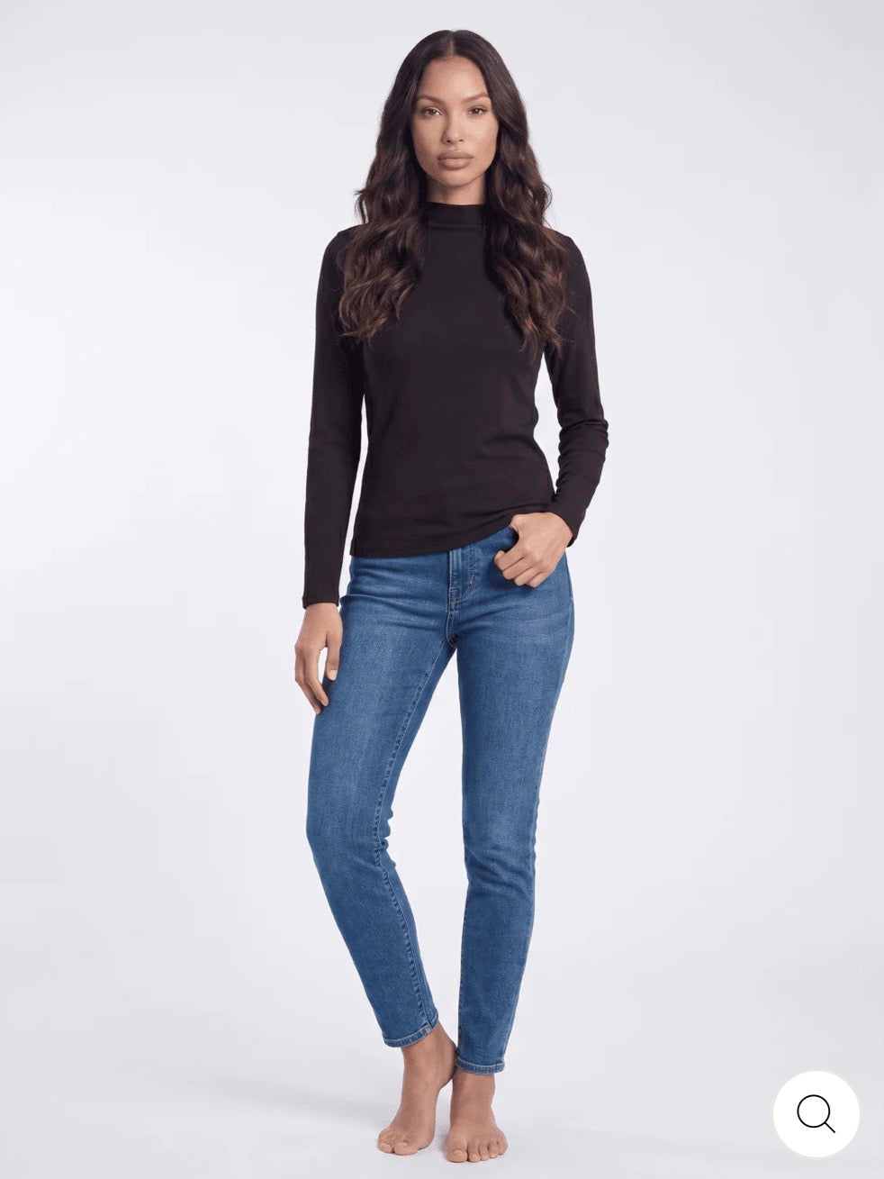 Camisa manga larga negra elegante