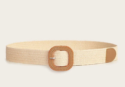 Faja beige clara hebilla cuadrada