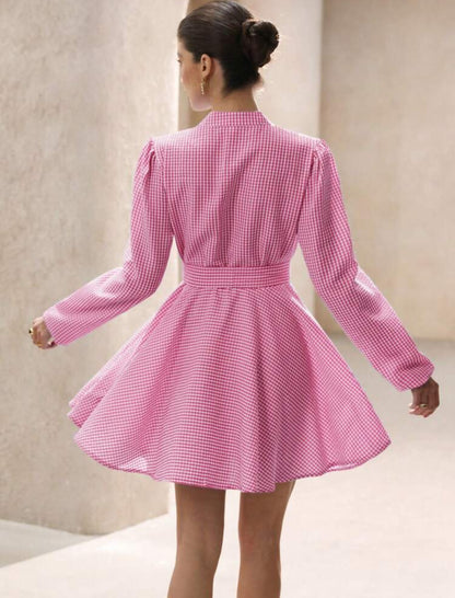 Vestido rosado y blanco
