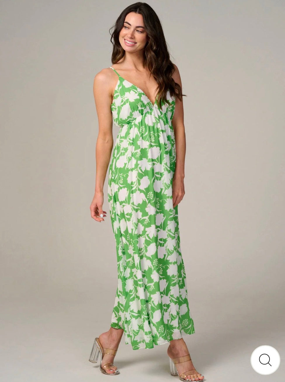Vestido verde maxi de tirantes