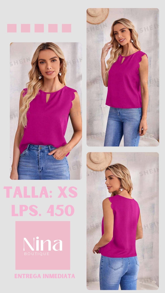 Camisa sin mangas color fucsia