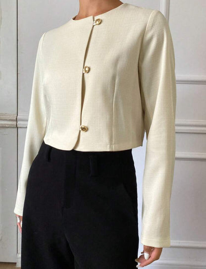 Chaqueta corta color albaricoque