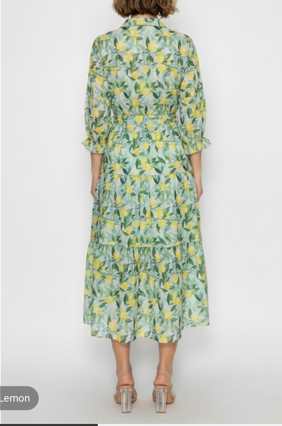 Vestido verde de vuelos con cinta