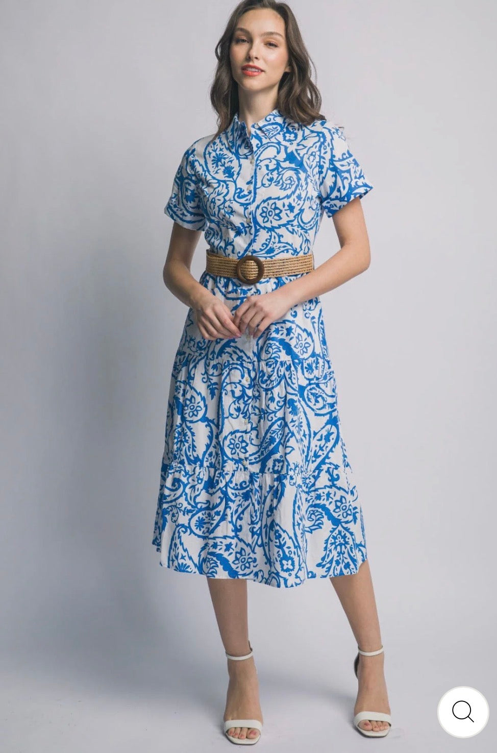 Vestido MIDI camisero azul y blanco