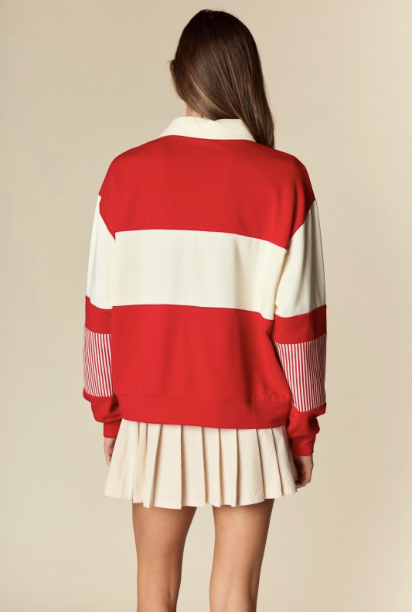Suéter Santa Chic rojo y crema