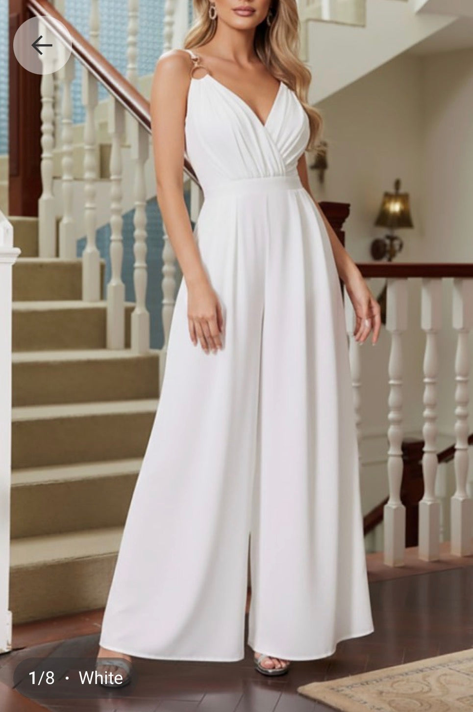 Jumpsuit blanco V-Neck
