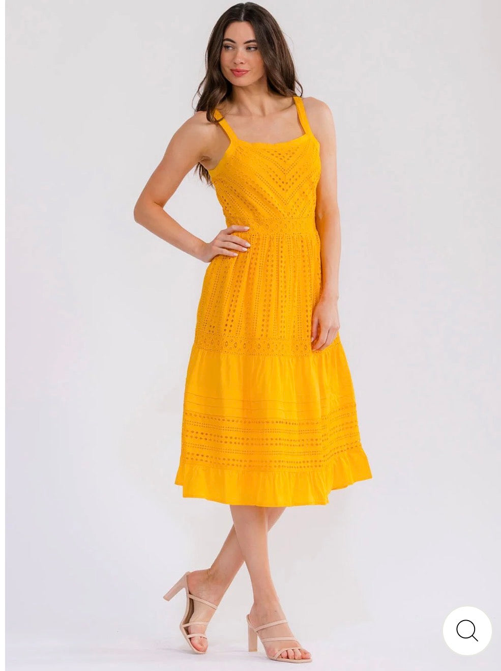 Vestido MIDI amarillo de tirantes