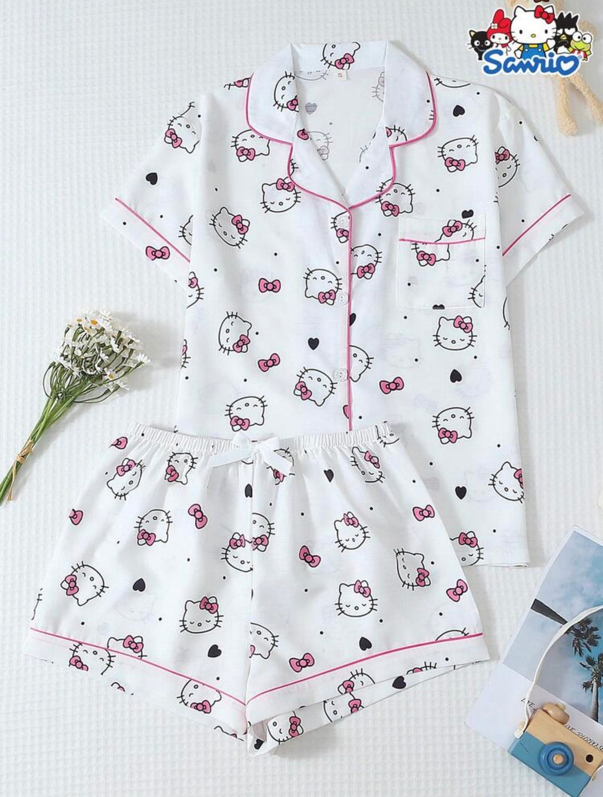 Pijama Hello Kitty blanca 2 piezas