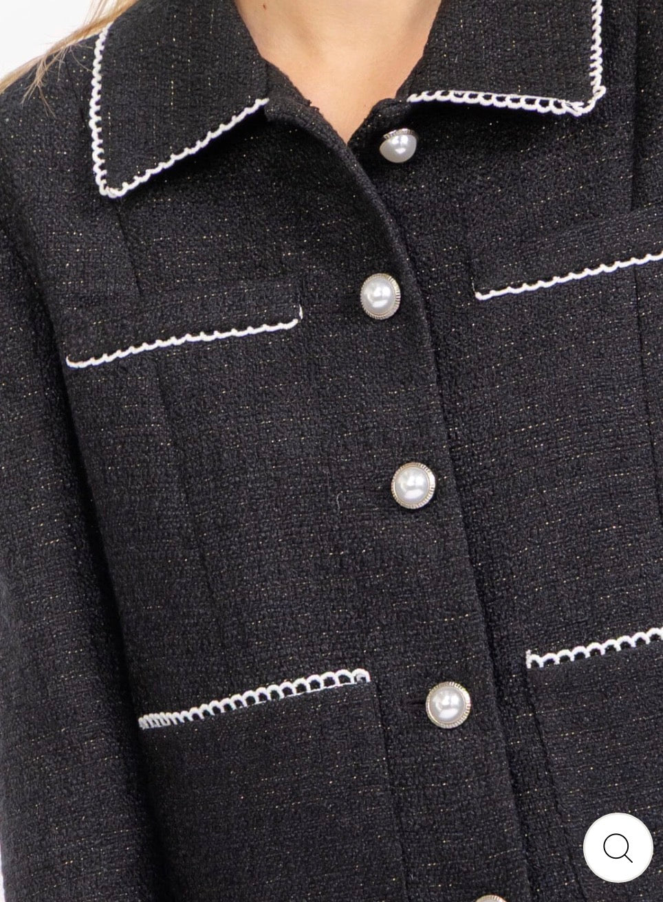 Blazer negro manga larga