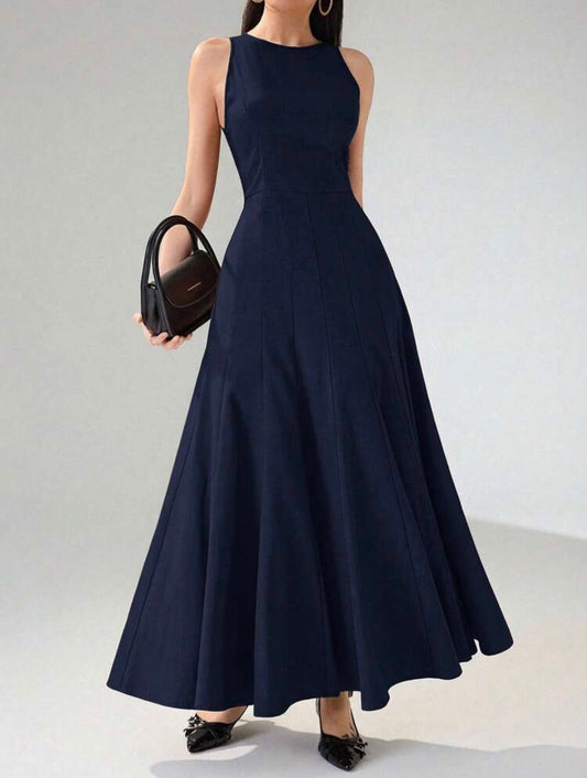 Vestido azul marino elegante largo